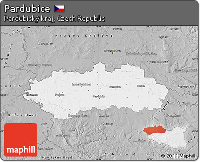 Gray Map of Pardubice
