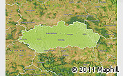 Physical Map of Pardubice, satellite outside
