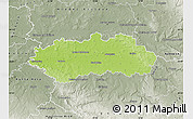Physical Map of Pardubice, semi-desaturated