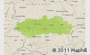 Physical Map of Pardubice, shaded relief outside