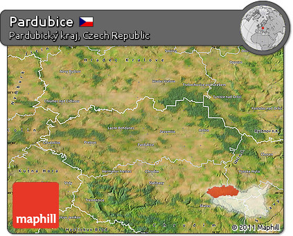 Satellite Map of Pardubice