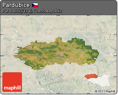 Satellite Map of Pardubice, lighten