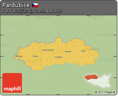 Savanna Style Map of Pardubice, single color outside