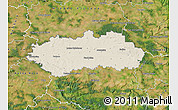 Shaded Relief Map of Pardubice, satellite outside