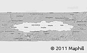 Gray Panoramic Map of Pardubice