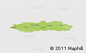 Physical Panoramic Map of Pardubice, cropped outside