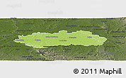 Physical Panoramic Map of Pardubice, darken