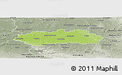 Physical Panoramic Map of Pardubice, semi-desaturated
