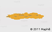 Political Panoramic Map of Pardubice, cropped outside