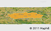 Political Panoramic Map of Pardubice, satellite outside