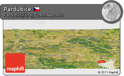 Satellite Panoramic Map of Pardubice