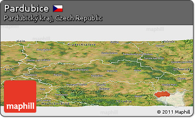 Satellite Panoramic Map of Pardubice