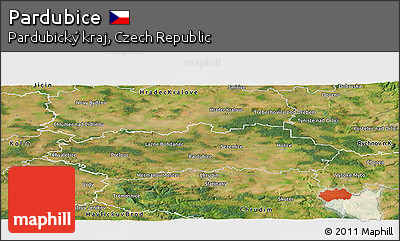 Satellite Panoramic Map of Pardubice