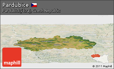 Satellite Panoramic Map of Pardubice, lighten