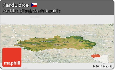 Satellite Panoramic Map of Pardubice, lighten