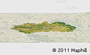 Satellite Panoramic Map of Pardubice, lighten