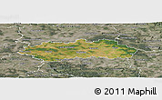 Satellite Panoramic Map of Pardubice, semi-desaturated