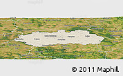 Shaded Relief Panoramic Map of Pardubice, satellite outside