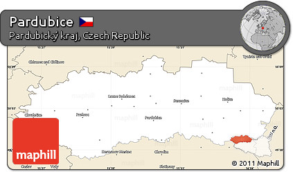Classic Style Simple Map of Pardubice