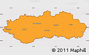 Political Simple Map of Pardubice, cropped outside