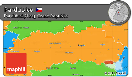 Political Simple Map of Pardubice