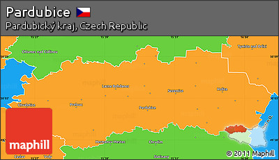 Political Simple Map of Pardubice