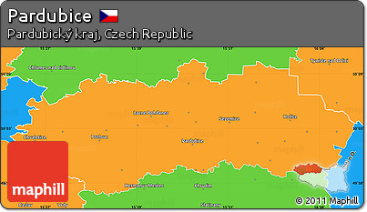Political Simple Map of Pardubice