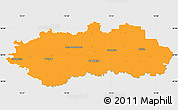 Political Simple Map of Pardubice, single color outside