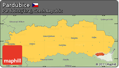 Savanna Style Simple Map of Pardubice