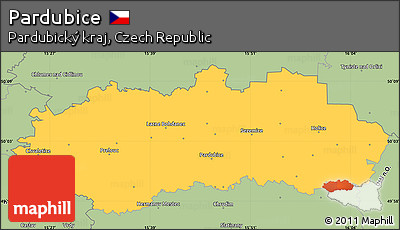 Savanna Style Simple Map of Pardubice