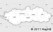 Silver Style Simple Map of Pardubice, cropped outside