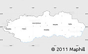 Silver Style Simple Map of Pardubice, single color outside
