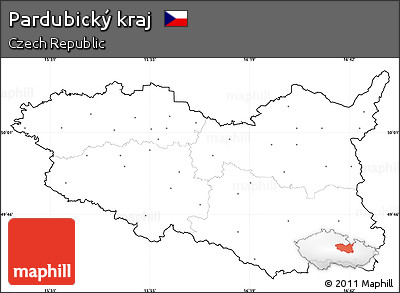Blank Simple Map of Pardubický Kraj, cropped outside, no labels