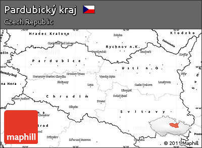 Blank Simple Map of Pardubický Kraj