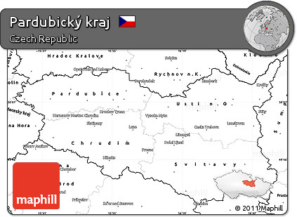 Blank Simple Map of Pardubický Kraj