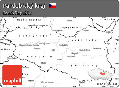 Blank Simple Map of Pardubický Kraj