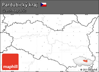 Blank Simple Map of Pardubický Kraj, no labels