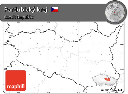 Blank Simple Map of Pardubický Kraj, no labels