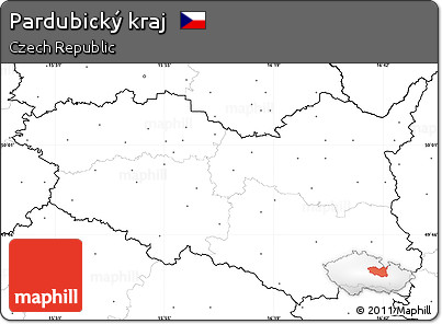 Blank Simple Map of Pardubický Kraj, no labels
