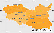 Political Shades Simple Map of Pardubický kraj, single color outside