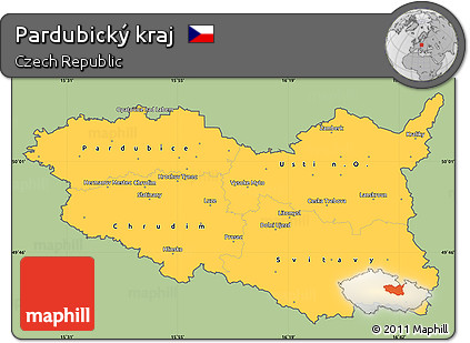Savanna Style Simple Map of Pardubický Kraj, cropped outside