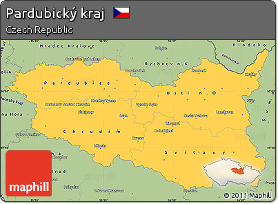Savanna Style Simple Map of Pardubický Kraj