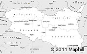 Silver Style Simple Map of Pardubický kraj