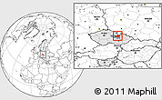 Blank Location Map of Ústí n.O., highlighted country, highlighted parent region