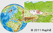 Physical Location Map of Ústí n.O., highlighted country, highlighted parent region