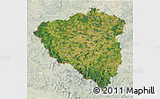 Satellite 3D Map of Plzeňský kraj, lighten