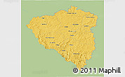 Savanna Style 3D Map of Plzeňský kraj, single color outside