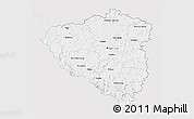 Silver Style 3D Map of Plzeňský kraj, single color outside