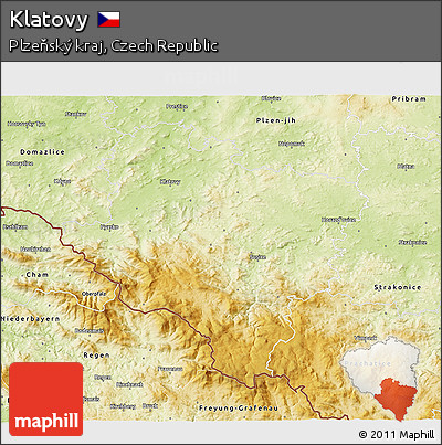 Physical 3D Map of Klatovy