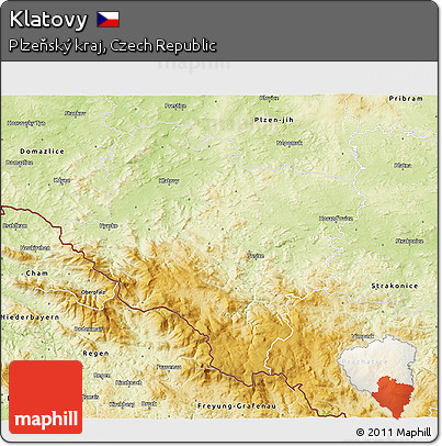 Physical 3D Map of Klatovy